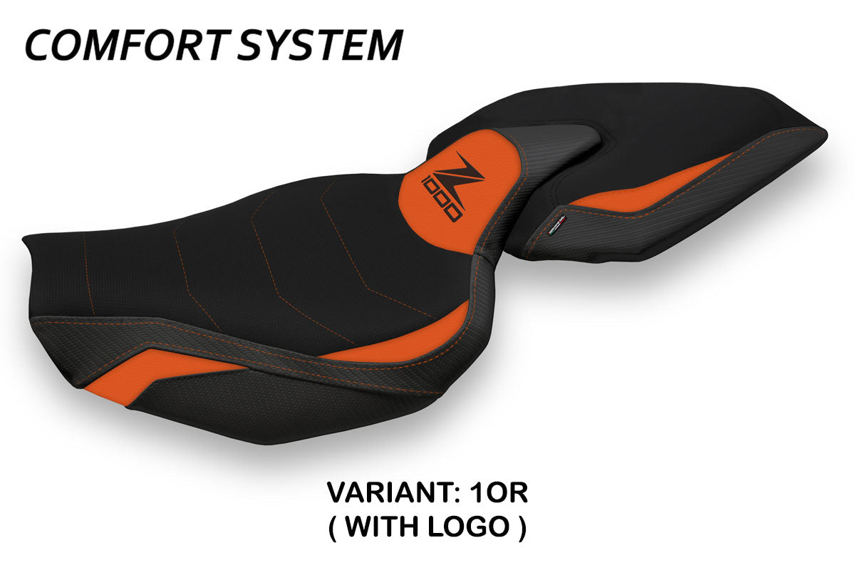 Tappezzeria Italia Kawasaki Z1000 2014-2021 Seat Cover Comfort in Orange and Black