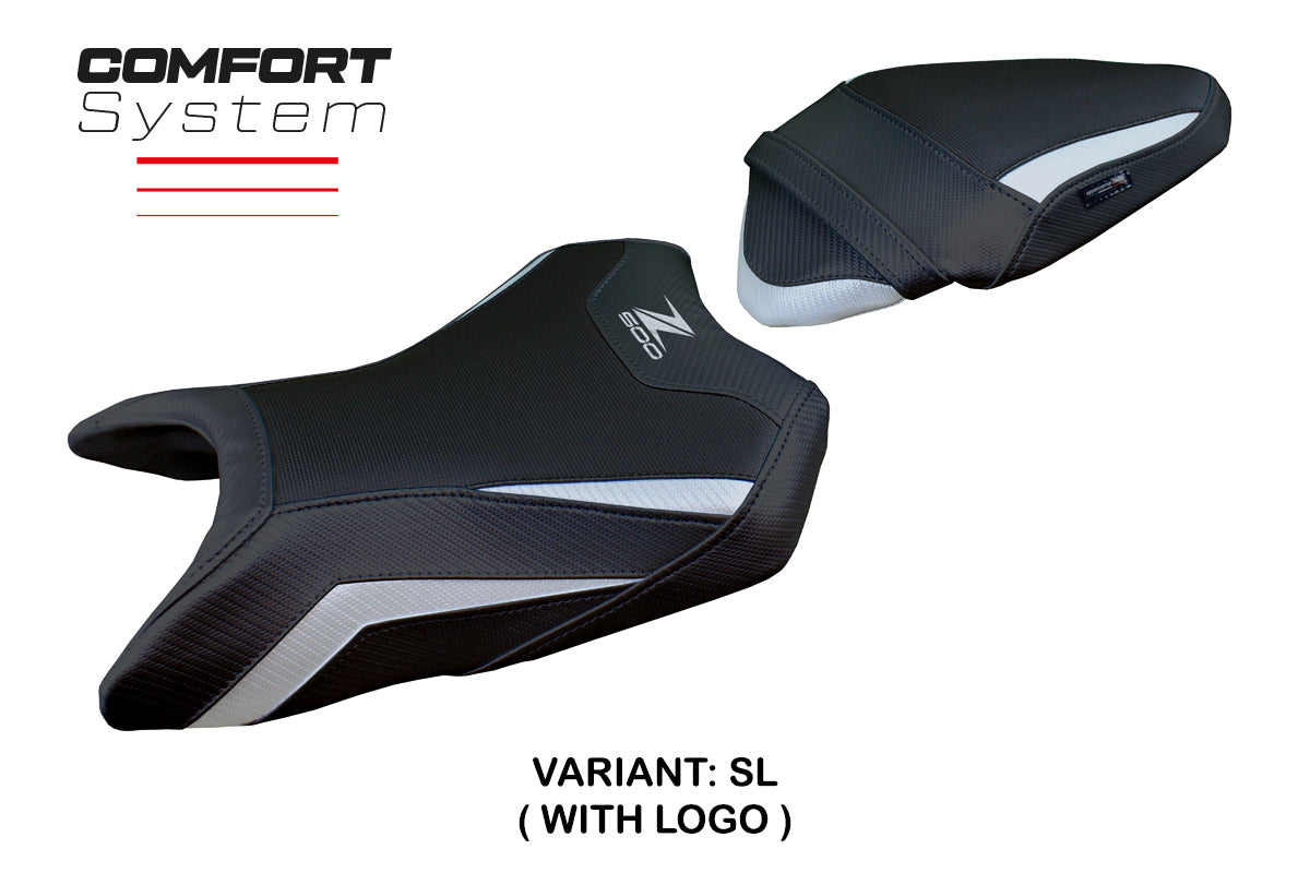Tappezzeria Italia Kawasaki Z500 2024-2025 Seat Cover Comfort in Silver and Black