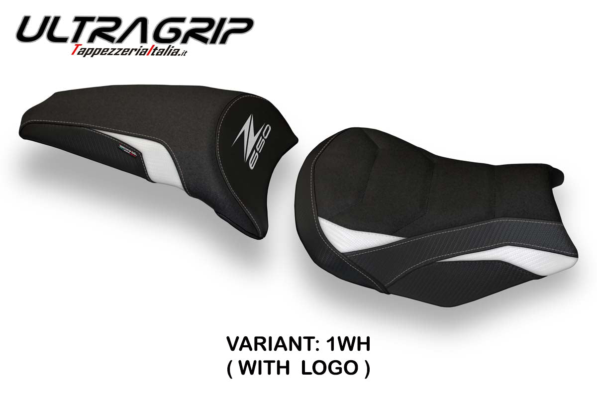 Tappezzeria Italia Kawasaki Z650 2017-2025 Seat Cover Ultragrip in White and Black