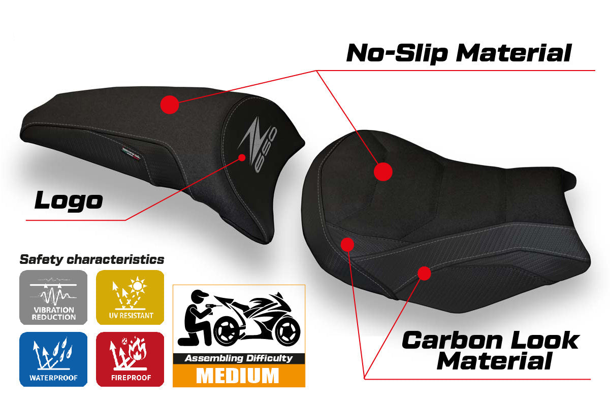 Tappezzeria Italia Kawasaki Z650 2017-2025 Seat Cover Ultragrip in Black