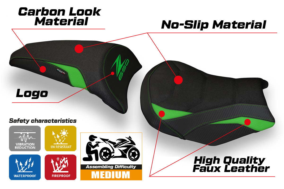 Tappezzeria Italia Kawasaki Z650 2017-2025 Seat Cover Ultragrip in Green