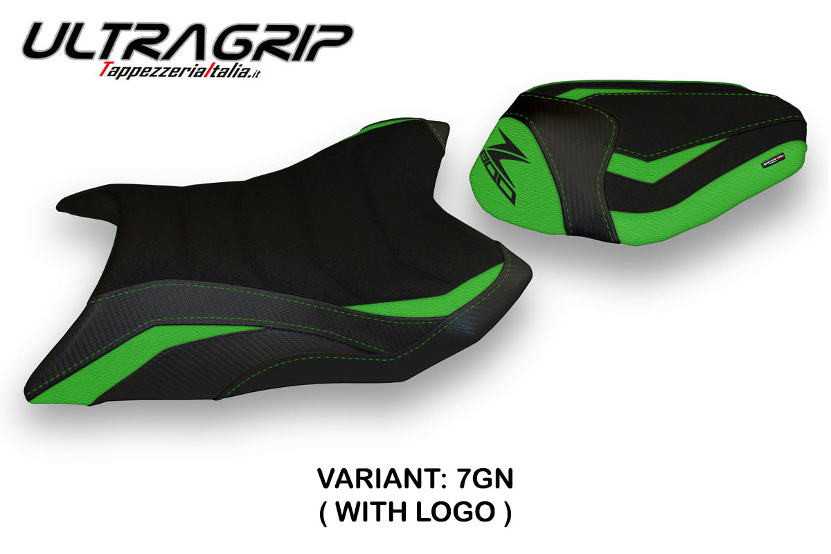 Tappezzeria Italia i Kawasaki Z800 2013-2016 Seat Cover Tappezzeria Ultragrip in Green and Black