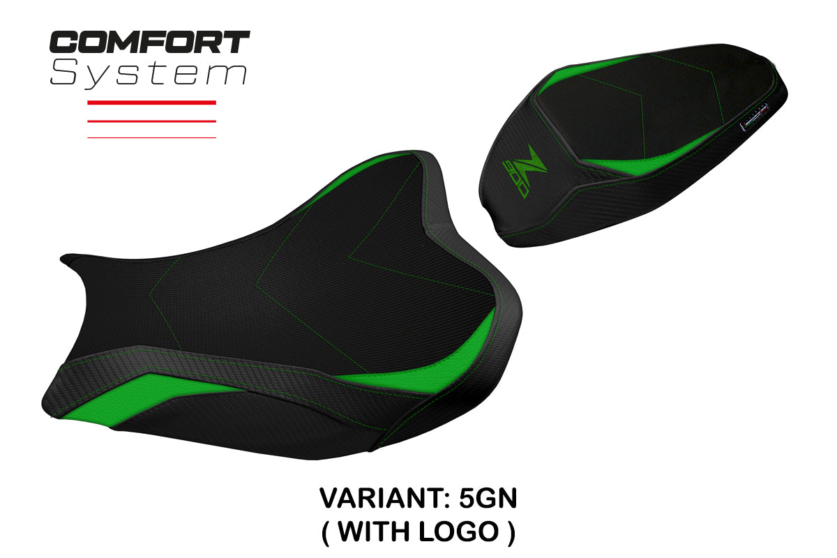 Tappezzeria Italia Kawasaki Z900 2017-2024 Seat Cover Comfort in Green and Black