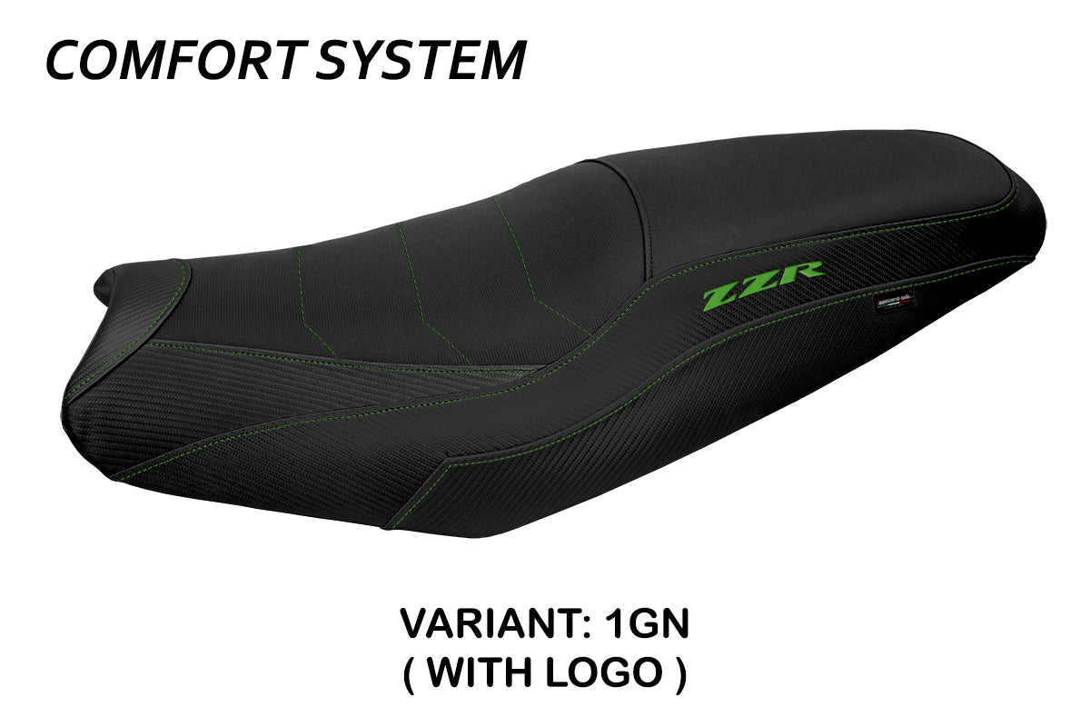 Tappezzeria Italia Kawasaki ZX14R ZZR 1400 2006-2023 Seat Cover Comfort Green Black