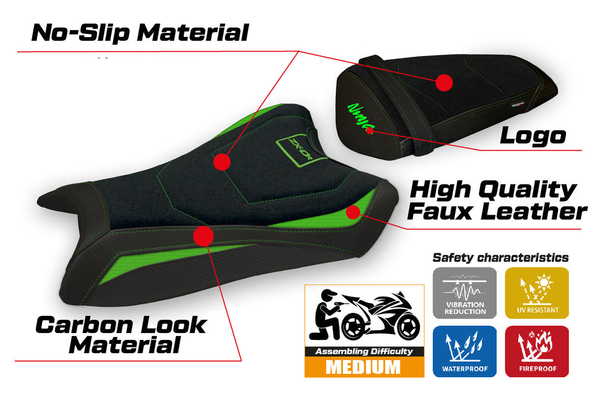 Tappezzeria Italia Kawasaki Ninja ZX10R 2011-2015 Seat Cover Ultragrip in Green