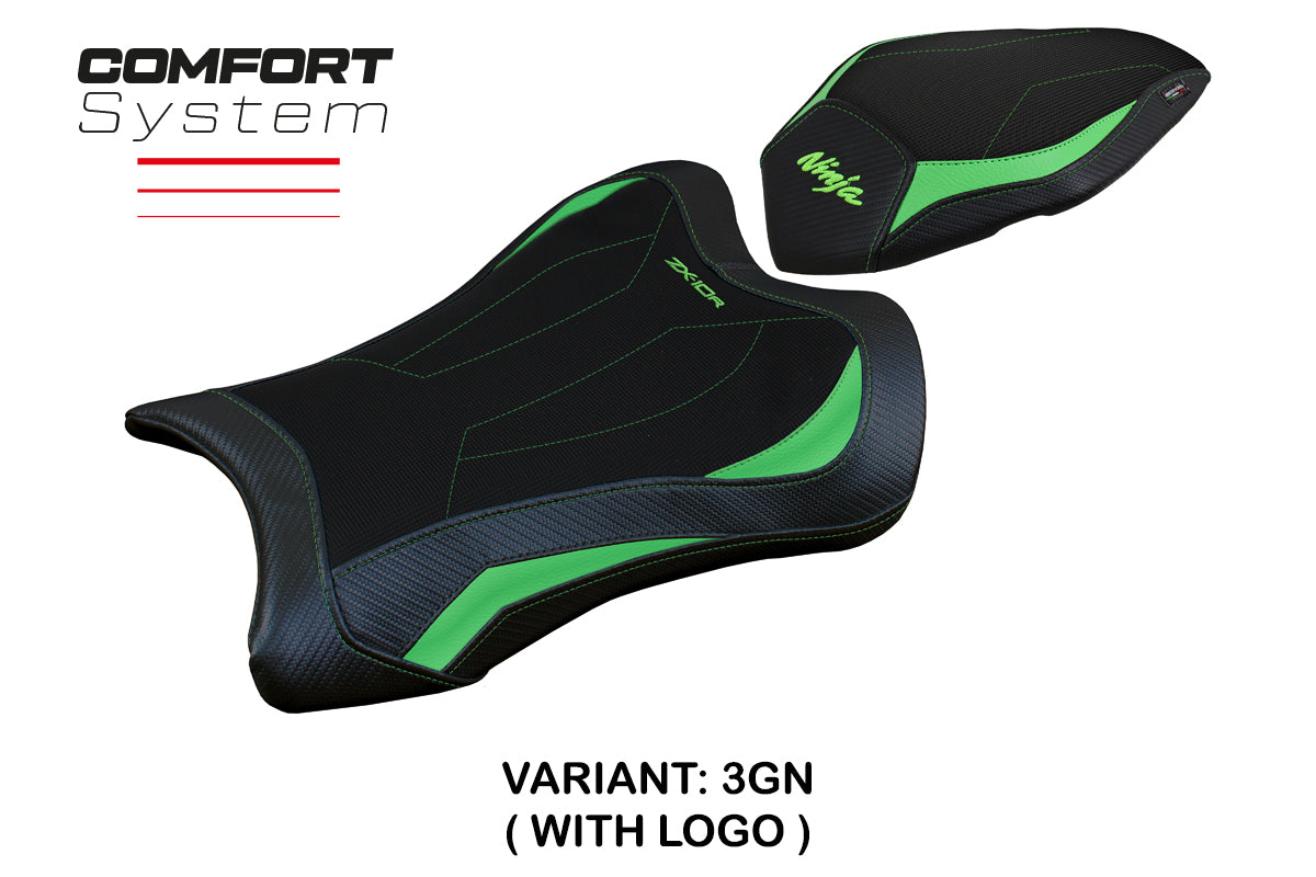 Tappezzeria Italia Kawasaki Ninja ZX10R 2021-2025 Seat Cover Comfort in Green and Black