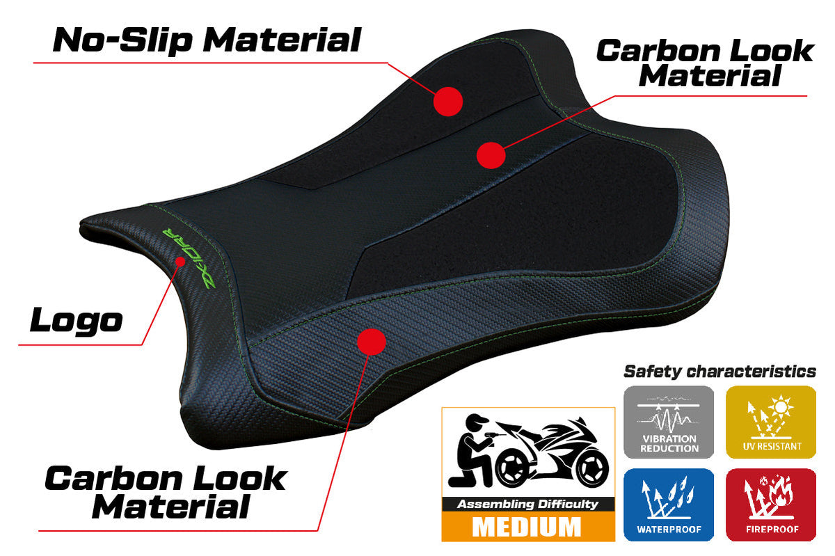 Tappezzeria Italia Kawasaki Ninja ZX10RR 2021-2025 Seat Cover Ultragrip in Black