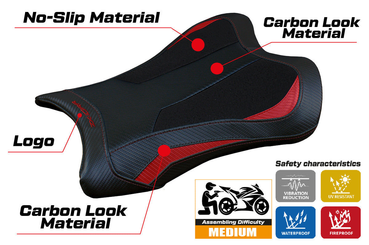 Kawasaki Ninja ZX10RR 2021-2025 Seat Cover Tappezzeria Italia Ultragrip in Red