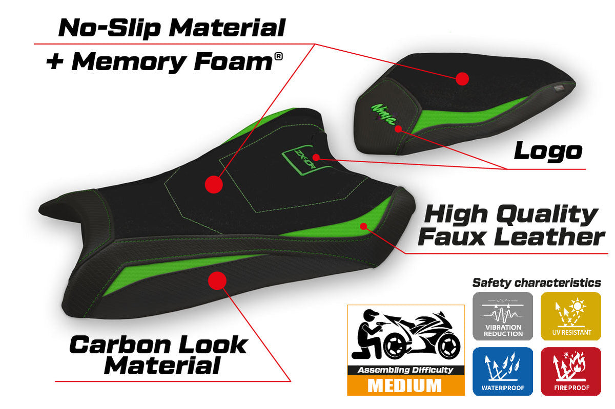 Tappezzeria Italia Kawasaki Ninja ZX10R 2016-2020 Seat Cover Comfort in Green