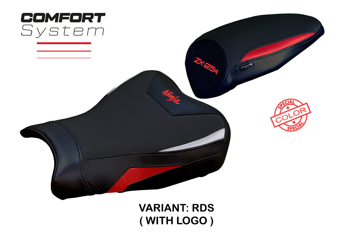 Kawasaki ZX25R 2020-2025 Seat Cover Tappezzeria Italia Comfort in Red and Silver