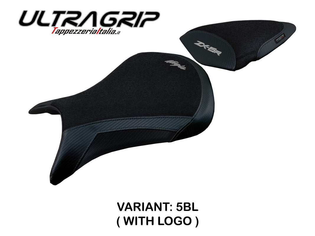 Tappezzeria Italia Kawasaki Ninja ZX6R 2007 2008 Seat Cover Ultragrip in Green and Black