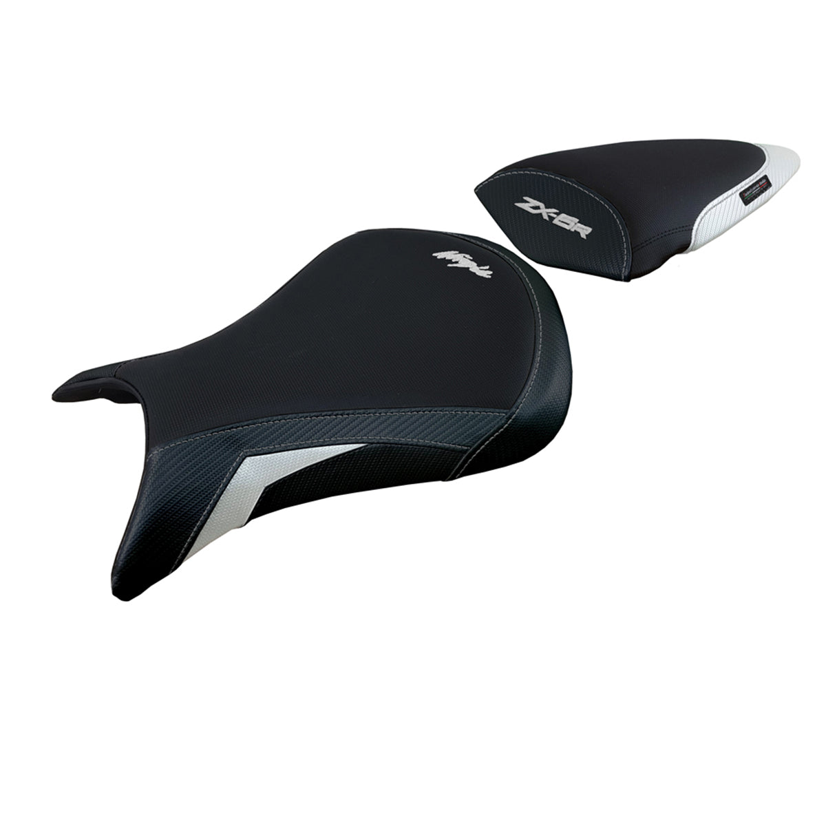 Tappezzeria Italia i Kawasaki Ninja ZX6R 2005 2006 Seat Cover Italia in White and Black