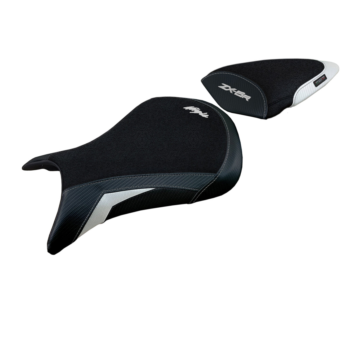 Tappezzeria Italia Kawasaki Ninja ZX6R 2005 2006 Seat Cover Ultragrip in White and Black