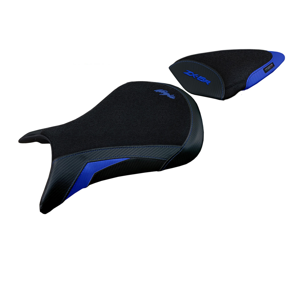 Tappezzeria Italia Kawasaki Ninja ZX6R 2005 2006 Seat Cover Ultragrip in Blue and Black