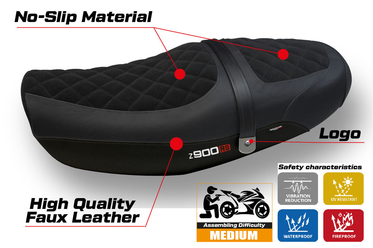 Tappezzeria Italia Kawasaki Z900RS 2018-2025 Seat Cover Velvet Black