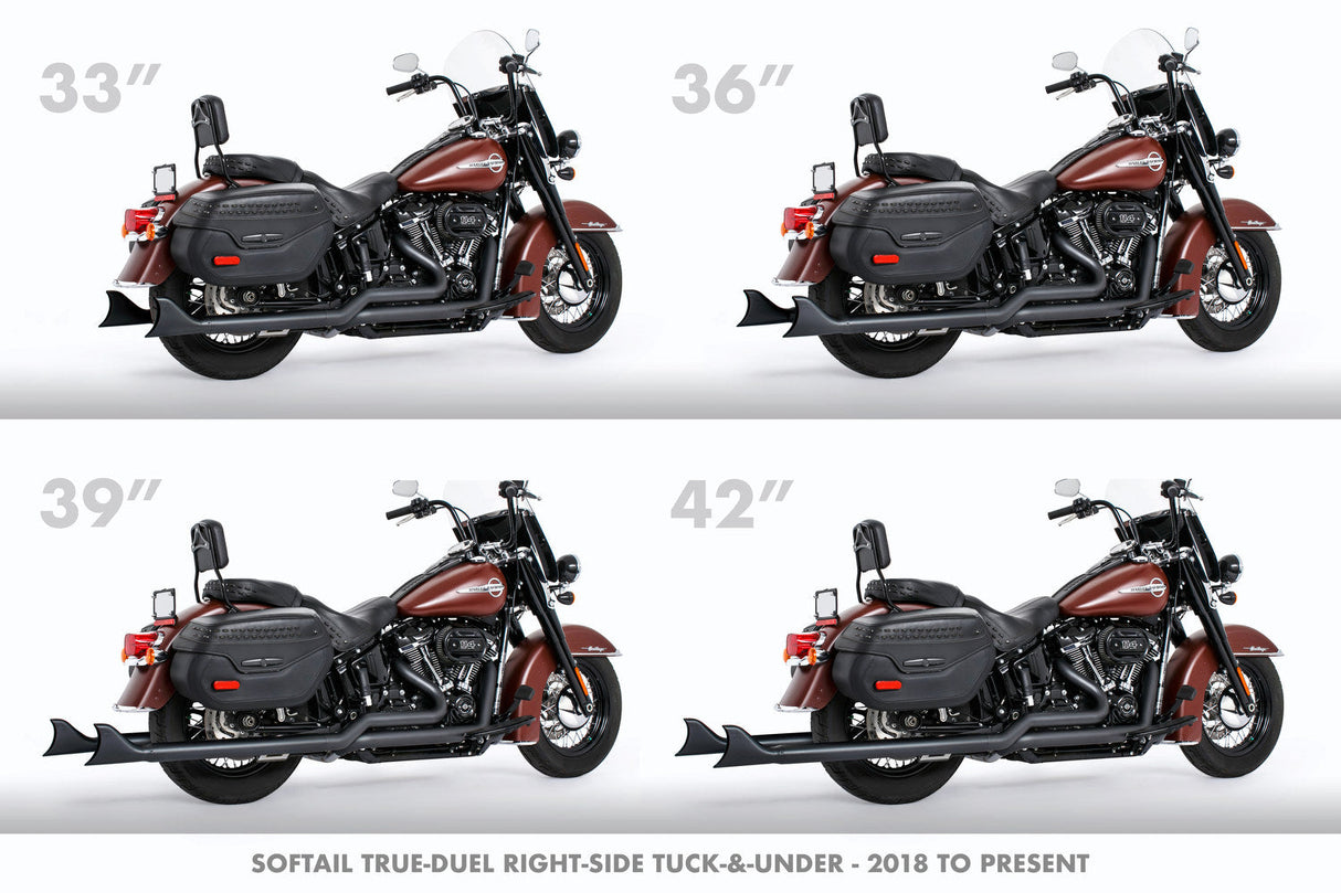 HARLEY M8 SOFTAIL 2.5" TUCK & UNDER TRUE DUALS FULL SYSTEM 2018-PRESENT BUNDLE *NOT FOR WIDE TIRE BIKES