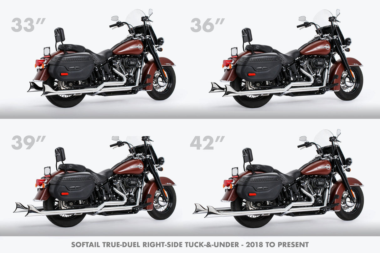 HARLEY M8 SOFTAIL 2.5" TUCK & UNDER TRUE DUALS FULL SYSTEM 2018-PRESENT BUNDLE *NOT FOR WIDE TIRE BIKES