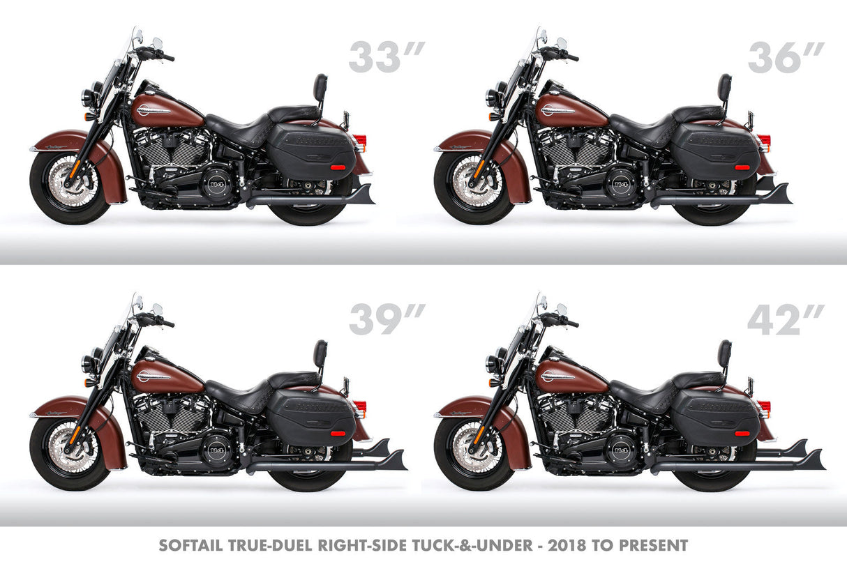 HARLEY M8 SOFTAIL 2.5" TUCK & UNDER TRUE DUALS FULL SYSTEM 2018-PRESENT BUNDLE *NOT FOR WIDE TIRE BIKES