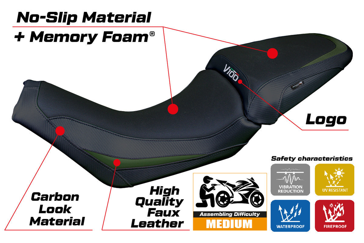 Tappezzeria Italia Moto Guzzi V100 Mandello 2022-2025 Seat Cover Comfort Green