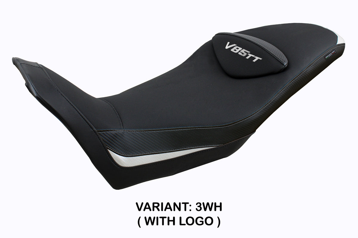 Tappezzeria Italia Moto Guzzi V85TT 2019-2025 Seat Cover in White and Black