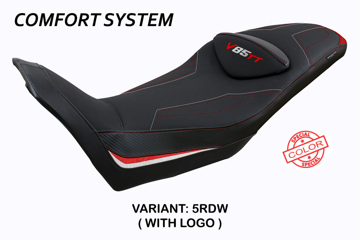 Tappezzeria Italia Moto Guzzi V85TT 2019-2025 Seat Cover Comfort in Red and White