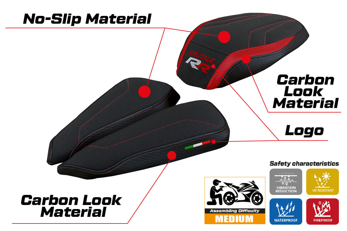 Tappezzeria Italia MV Agusta Brutale 1000RR 2020-2025 Seat Cover Ultragrip in Black