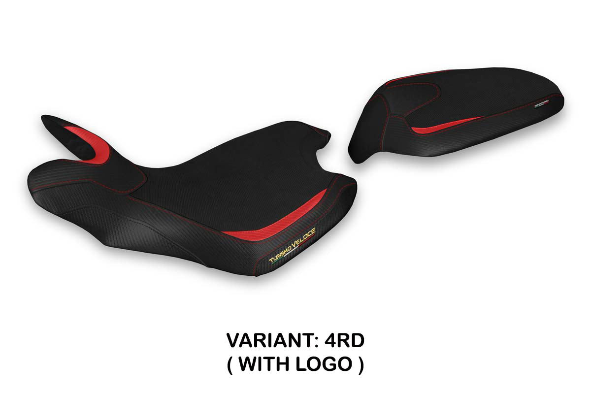 Tappezzeria Italia MV Agusta Turismo Veloce 2021-2025 Seat Cover in Red in Black