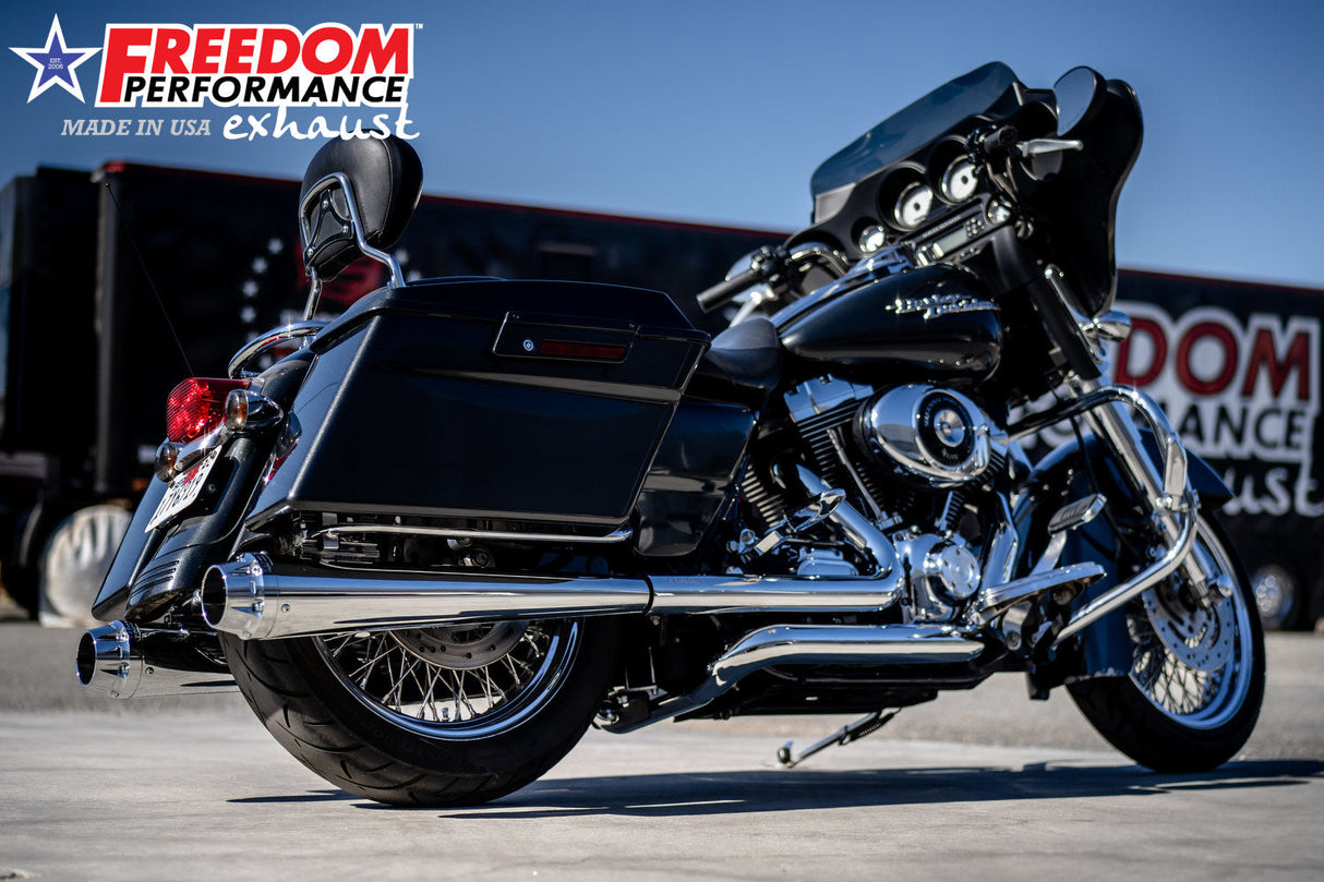 HARLEY TOURING AMERICAN OUTLAW & COMBAT FLUTED 4.5" MEGAPHONE SLIP-ONS BUNDLE 1995-PRESENT