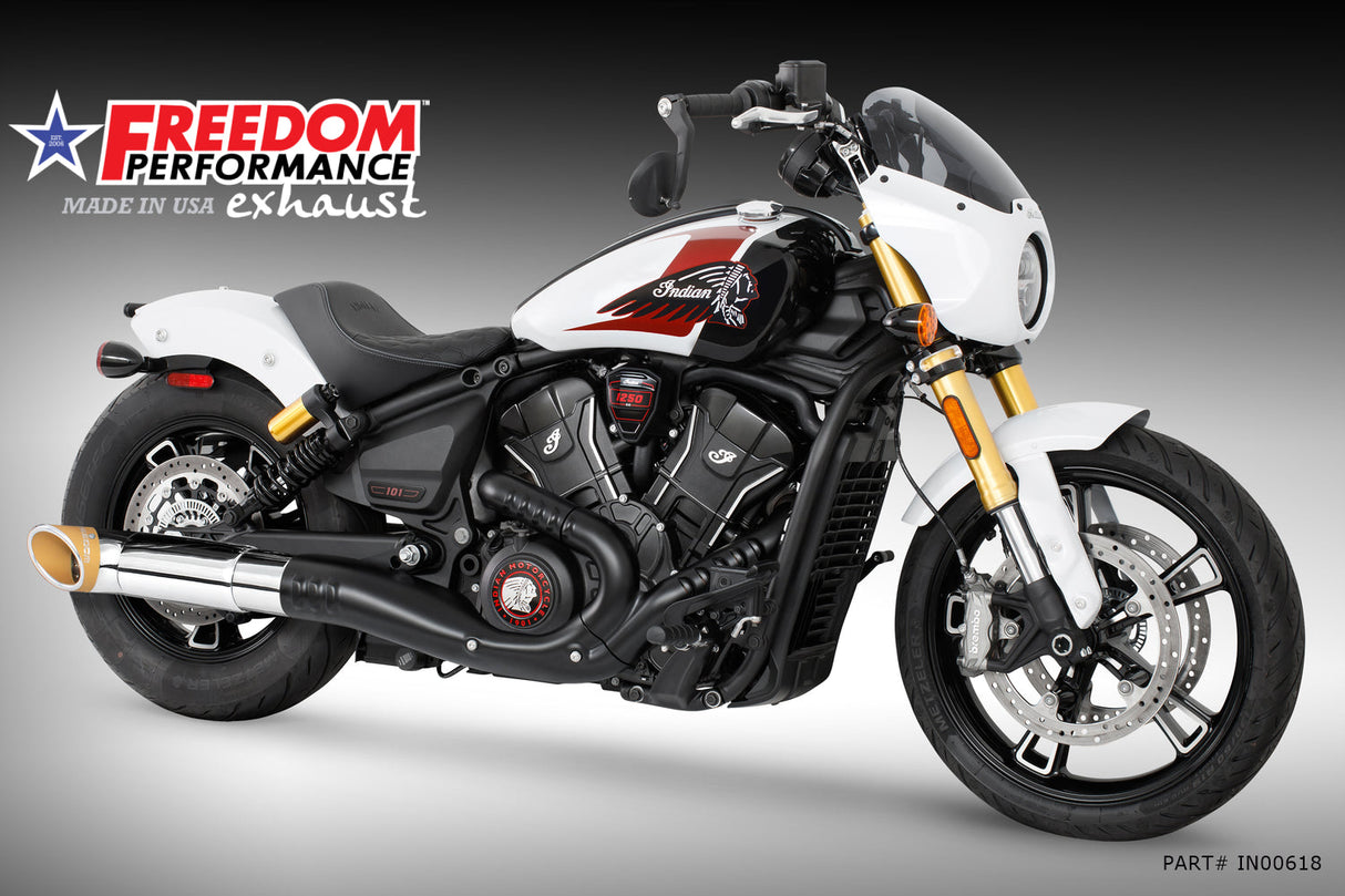 (SPECIAL ORDER) INDIAN 2025 SCOUT 101-CLASSIC-SUPER-SPORT-BOBBER 4.5" 2-STEP TURN-OUT SLIP-ON (2025 SCOUTS ONLY)