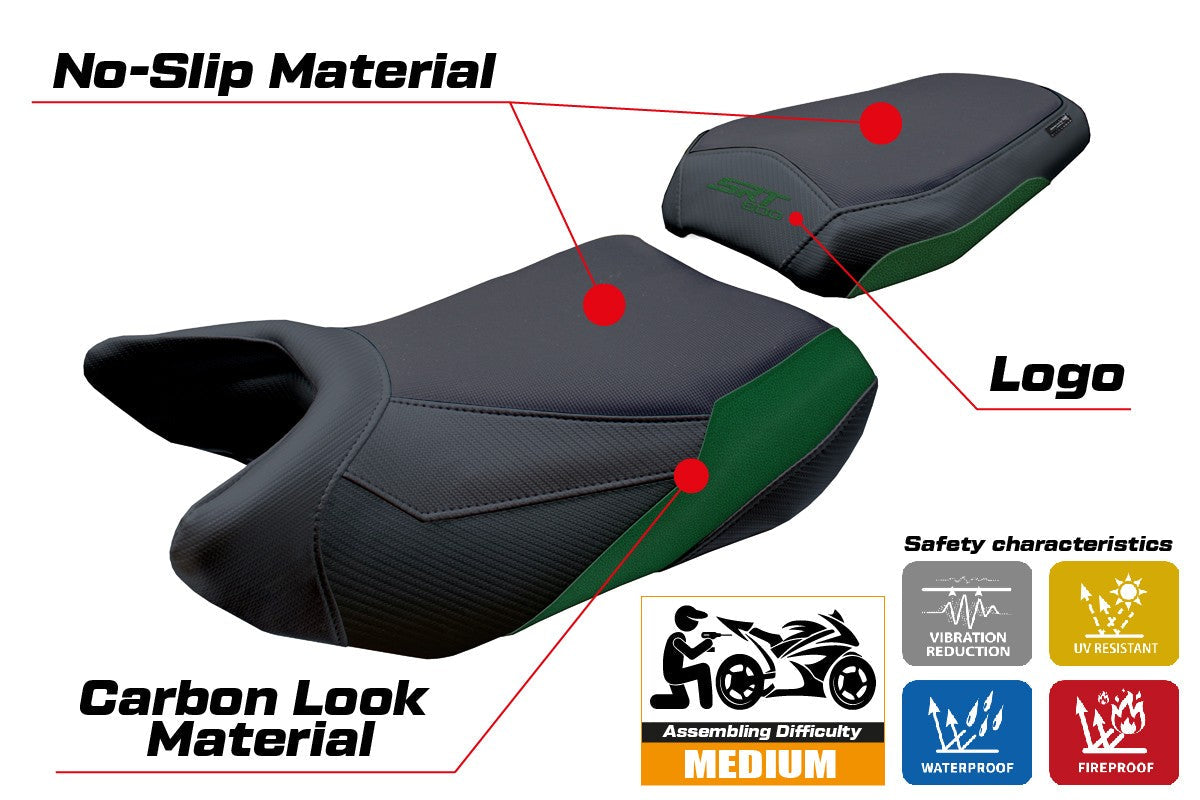 Tappezzeria Italia QJ Motor SRT 800 X / S / SX 2023-2025 Seat Cover Army Green Black
