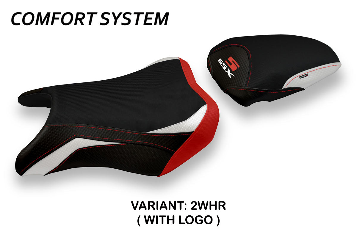 Tappezzeria Italia Suzuki GSXS 750 2017-2021 Seat Cover Comfort in White and Red