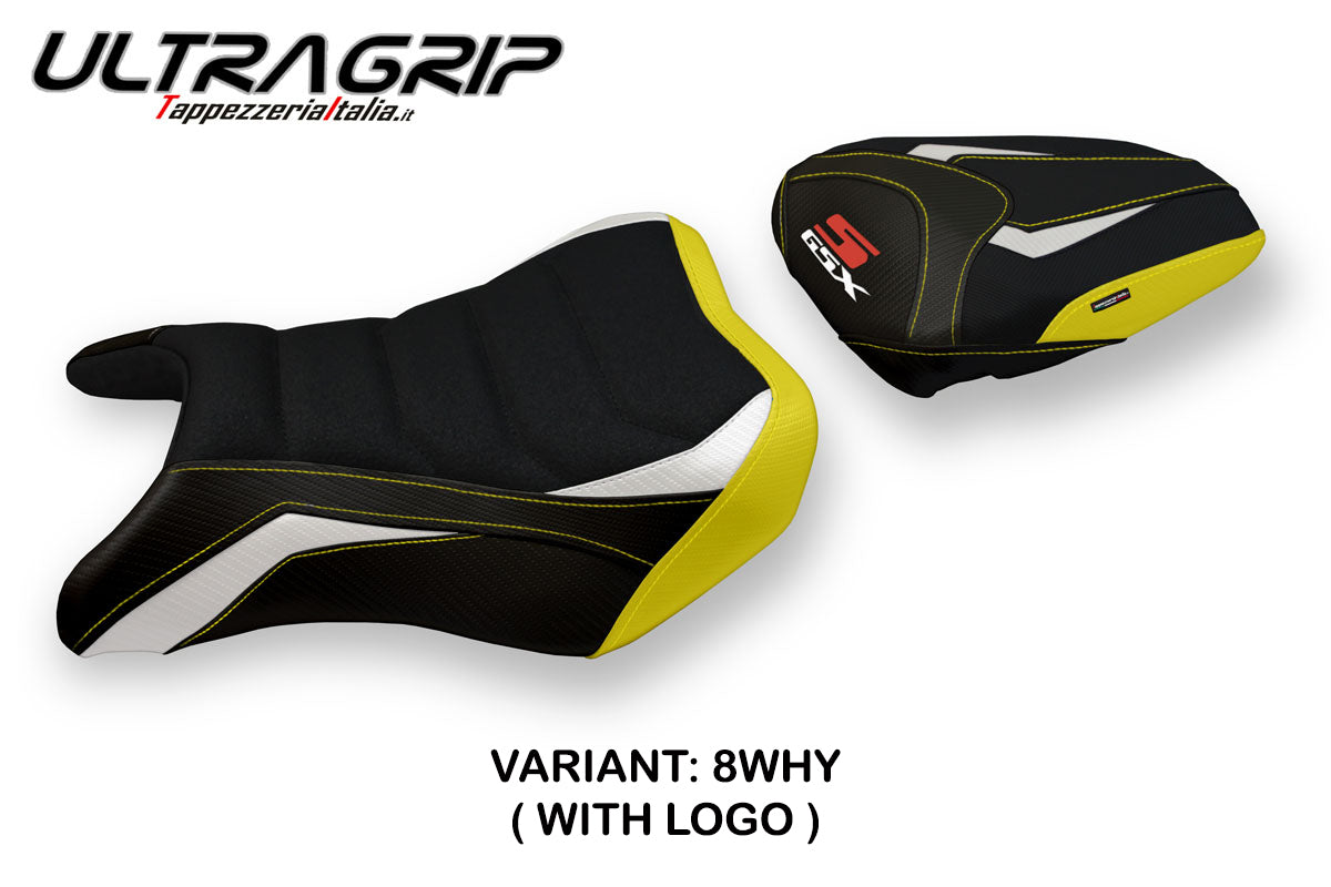 Tappezzeria Italia Suzuki GSXS 750 2017-2021 Seat Cover Ultragrip in White and Yellow