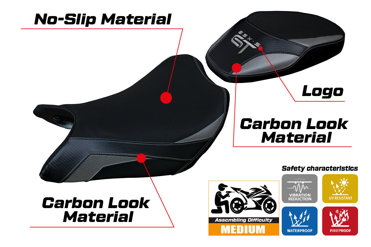Tappezzeria Italia Suzuki GSXS 1000 GT 2021-2025 Seat Cover in Grey and Black