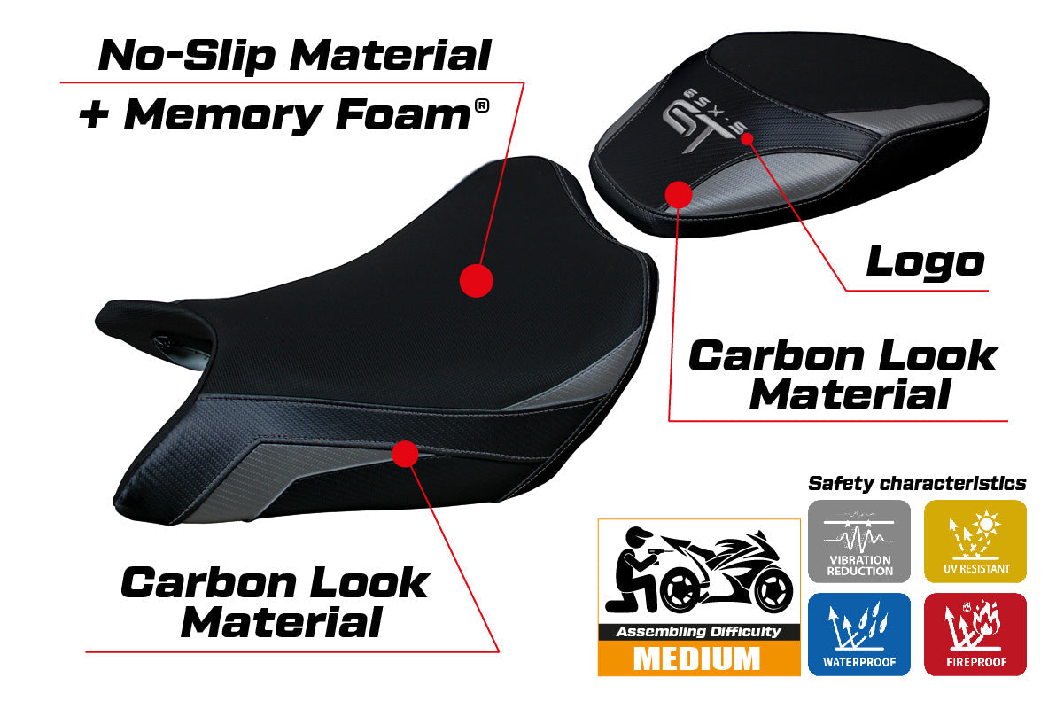 Tappezzeria Italia Suzuki GSXS 1000 GT 2021-2025 Seat Cover Comfort in Grey and Black