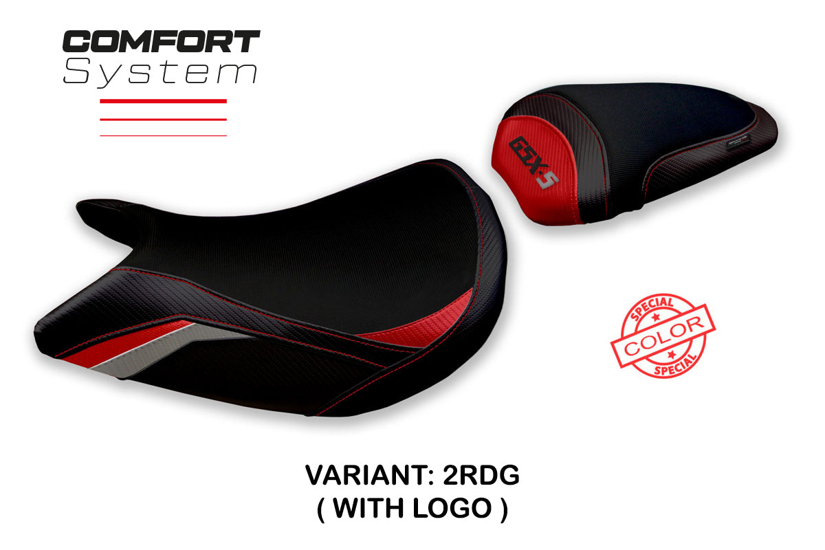 Tappezzeria Italia Suzuki GSXS 1000 2021-2025 Seat Cover Comfort in Red and Grey
