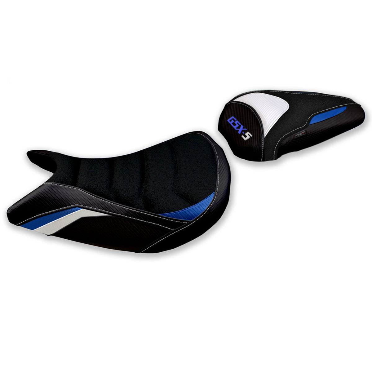 Tappezzeria Italia Suzuki GSXS 1000 2021-2025 Seat Cover Ultragrip in White and Blue
