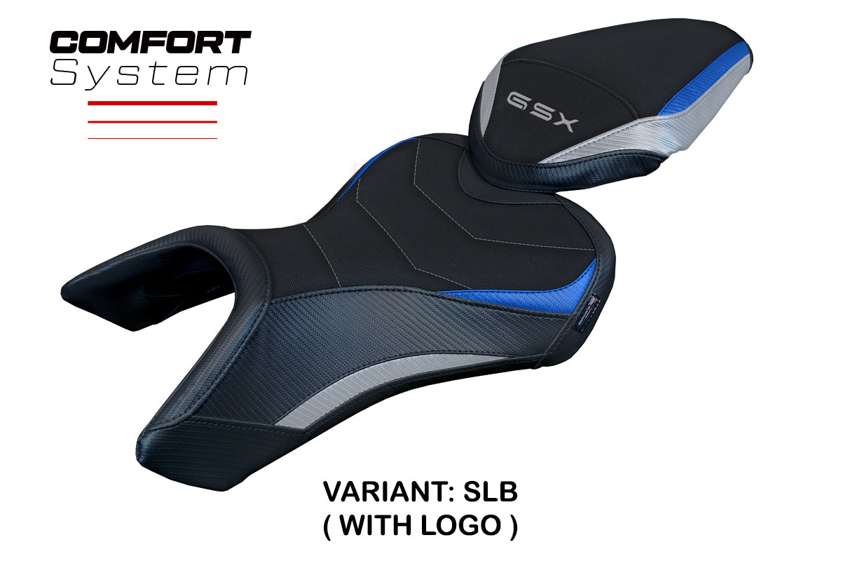 Tappezzeria Italia Suzuki GSX 8S-8R 2023-2025 Seat Cover Comfort in Silver Blue and Black