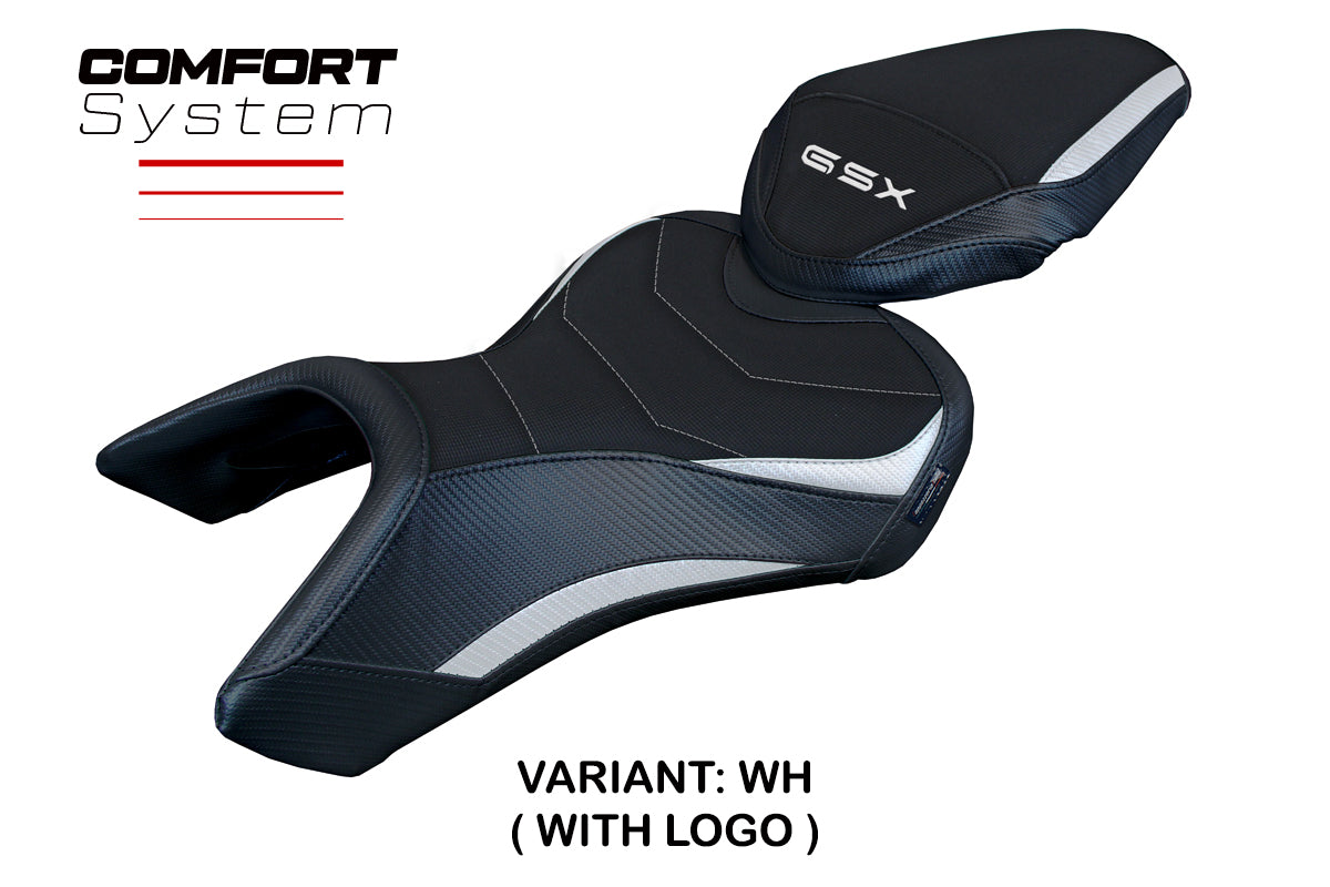 Tappezzeria Italia Suzuki GSX 8S-8R 2023-2025 Seat Cover Comfort in White and Black