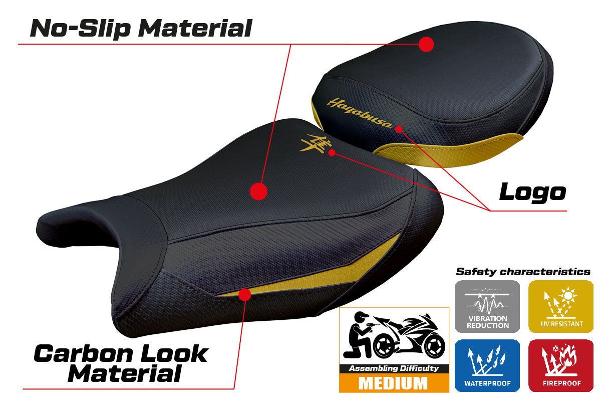 Tappezzeria Italia Suzuki GSX 1300 R Hayabusa 2021-2025 Seat Cover Black Gold