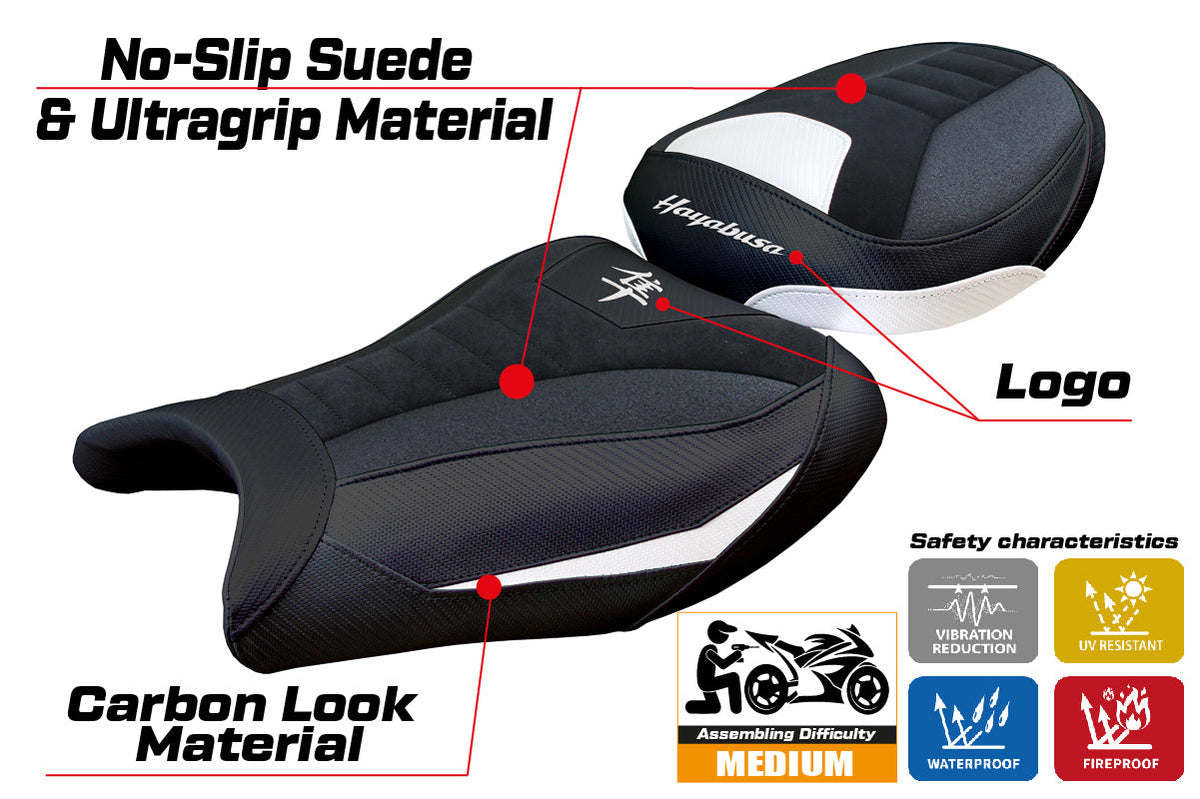 Tappezzeria Italia Suzuki GSX 1300 R Hayabusa 2021-2025 Seat Cover Ultragrip White