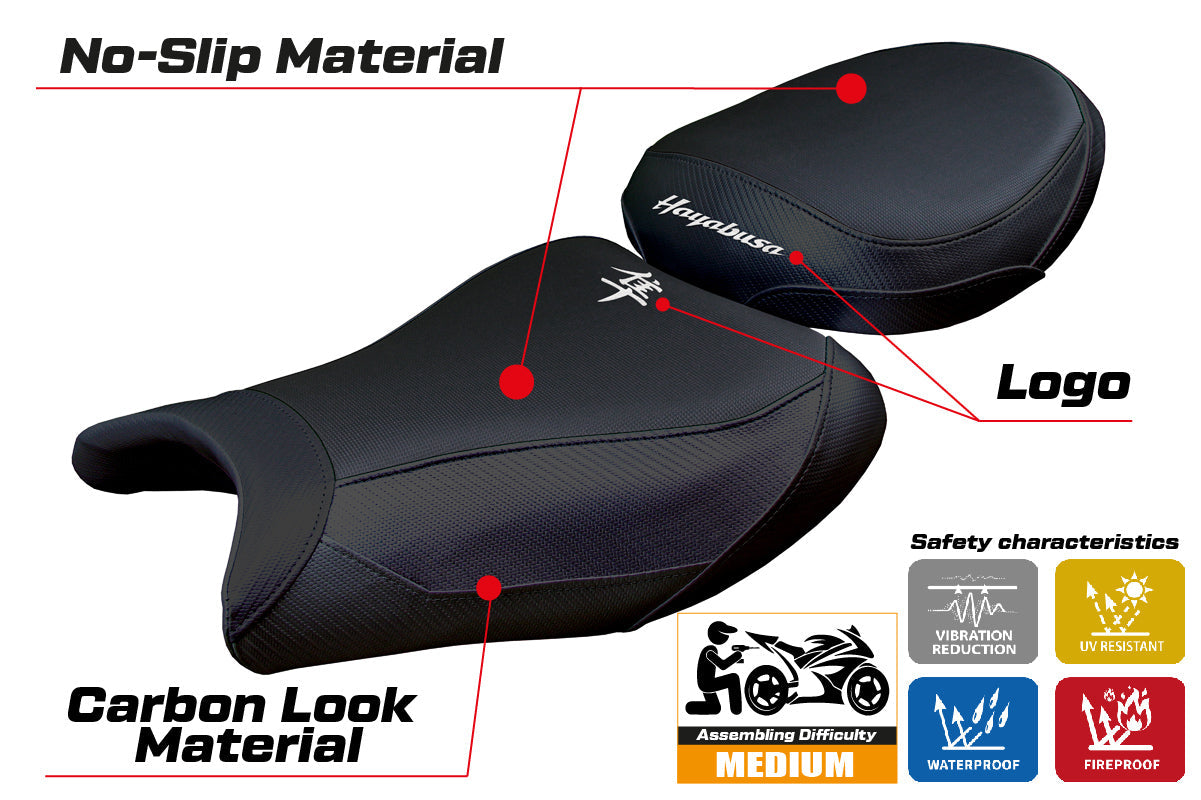 Tappezzeria Italia Suzuki GSX R 1300 Hayabusa 2008-2020 Seat Cover in Black