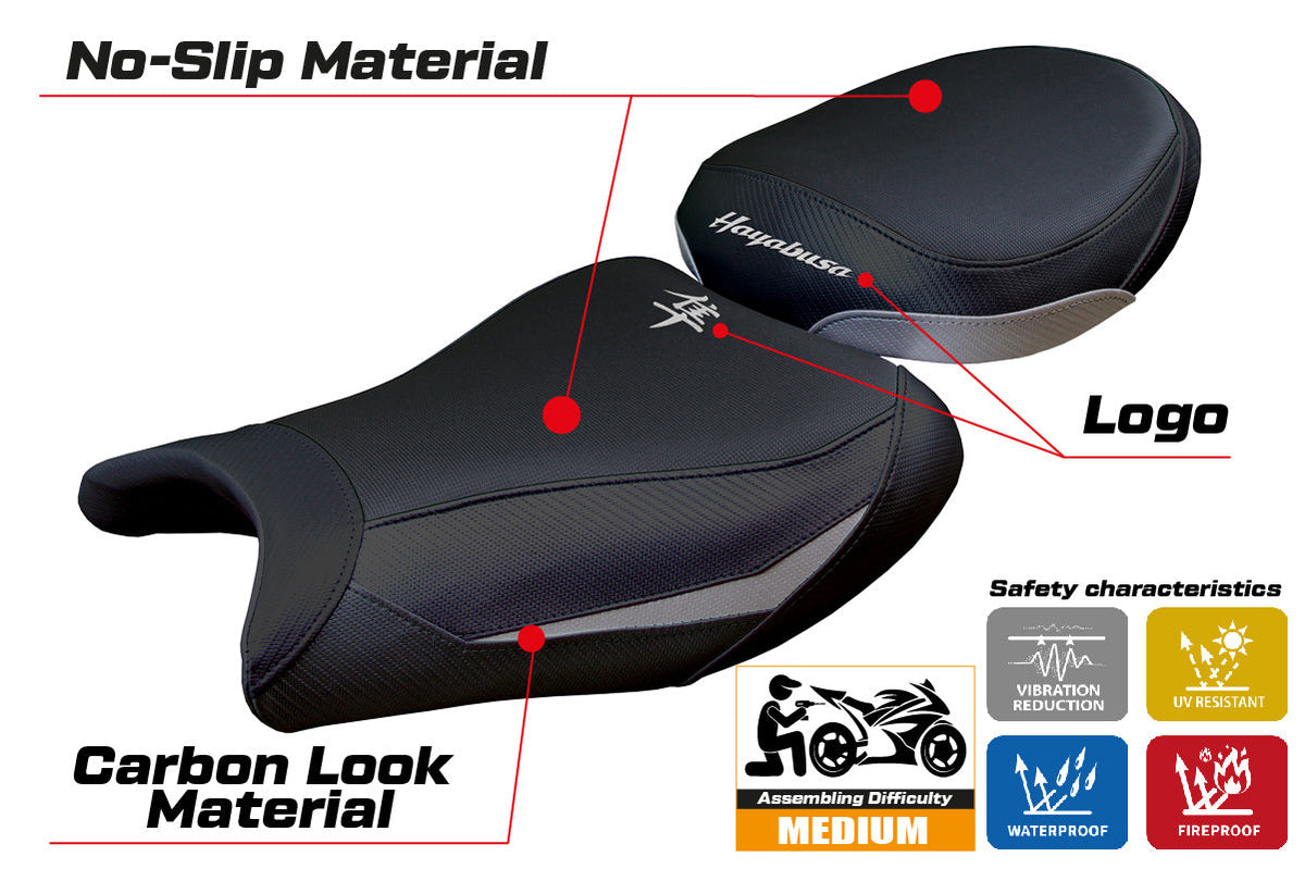 Tappezzeria Italia Suzuki GSX R 1300 Hayabusa 2008-2020 Seat Cover in Grey