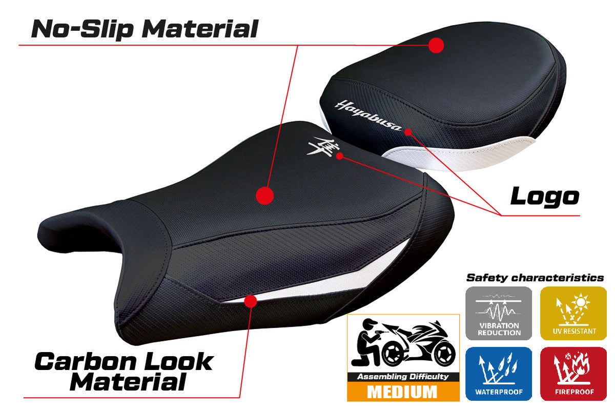 Tappezzeria Italia Suzuki GSX R 1300 Hayabusa 2008-2020 Seat Cover in White