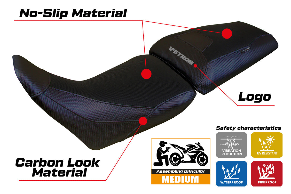 Tappezzeria Italia Suzuki V-Strom 1050 2020-2025 Seat Cover in Black