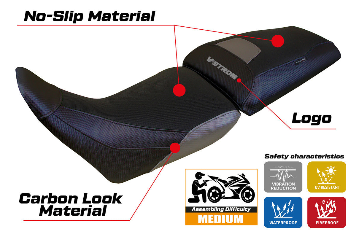 Tappezzeria Italia Suzuki V-Strom 1050 2020-2025 Seat Cover in Grey