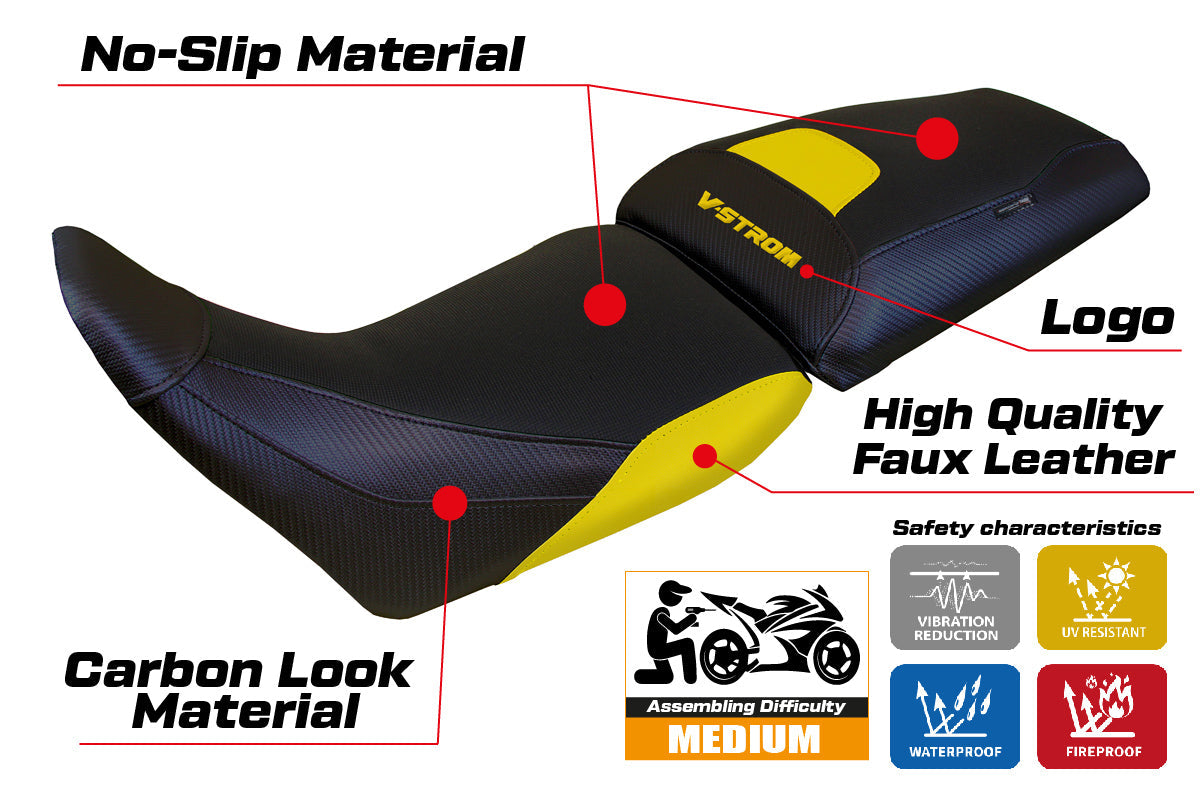 Tappezzeria Italia Suzuki V-Strom 1050 2020-2025 Seat Cover in Yellow