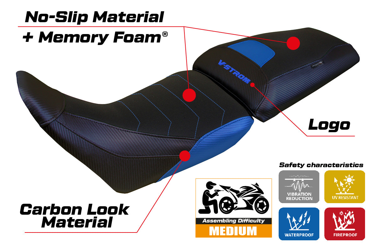 Tappezzeria Italia Suzuki V-Strom 1050 2020-2025 Seat Cover Comfort in Blue