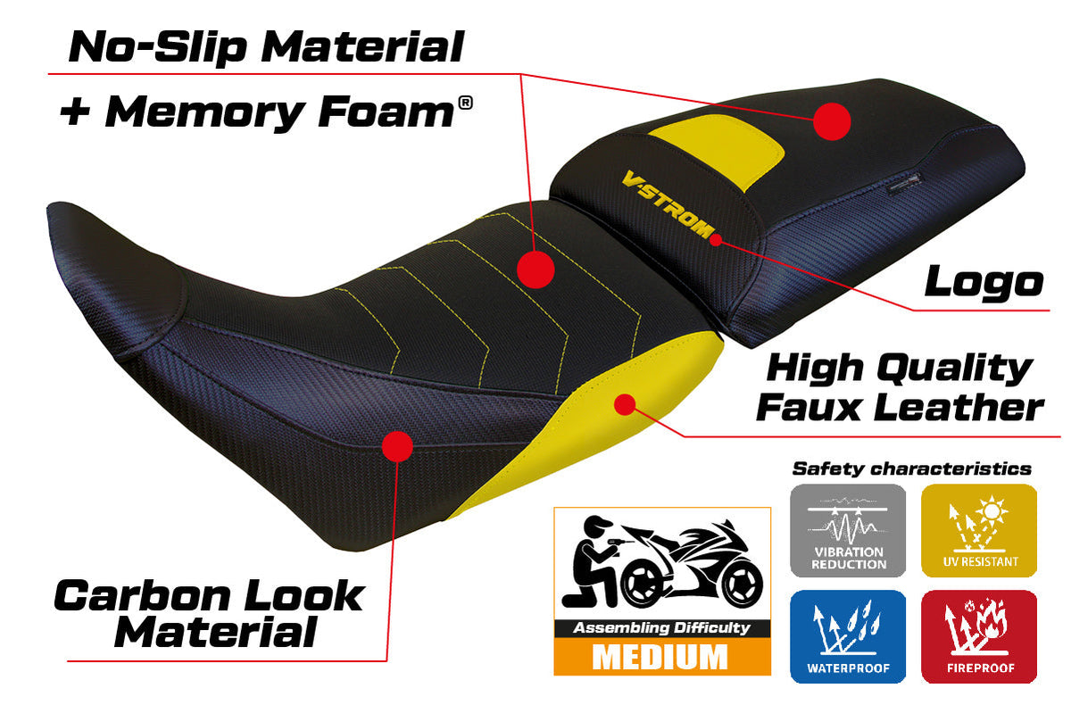 Tappezzeria Italia Suzuki V-Strom 1050 2020-2025 Seat Cover Comfort in Yellow