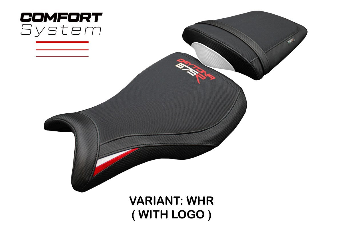 Tappezzeria Italia Triumph Daytona 675R 2006-2012 Seat Cover Comfort White Red Black