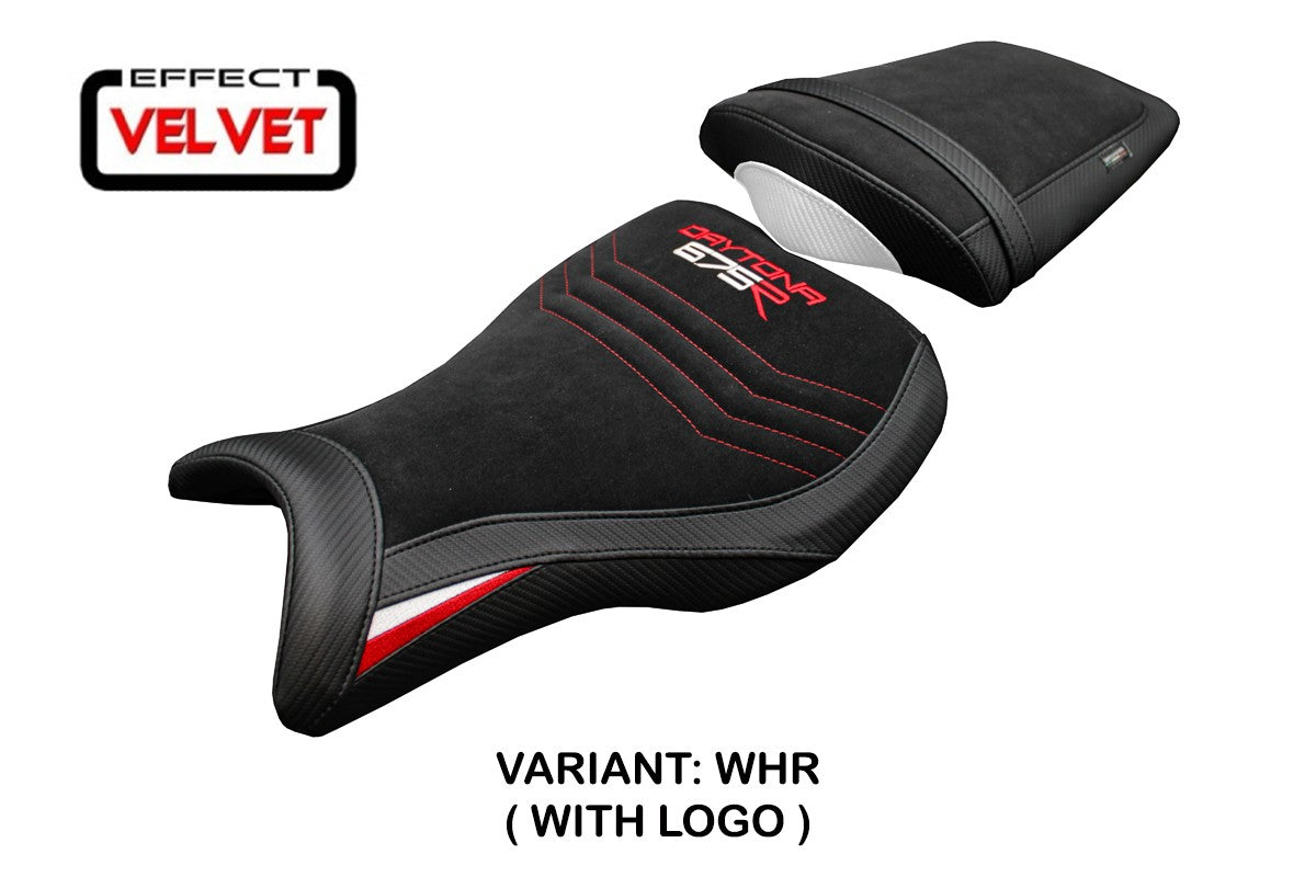 Tappezzeria Italia Triumph Daytona 675R 2006-2012 Seat Cover Velvet White Red Black